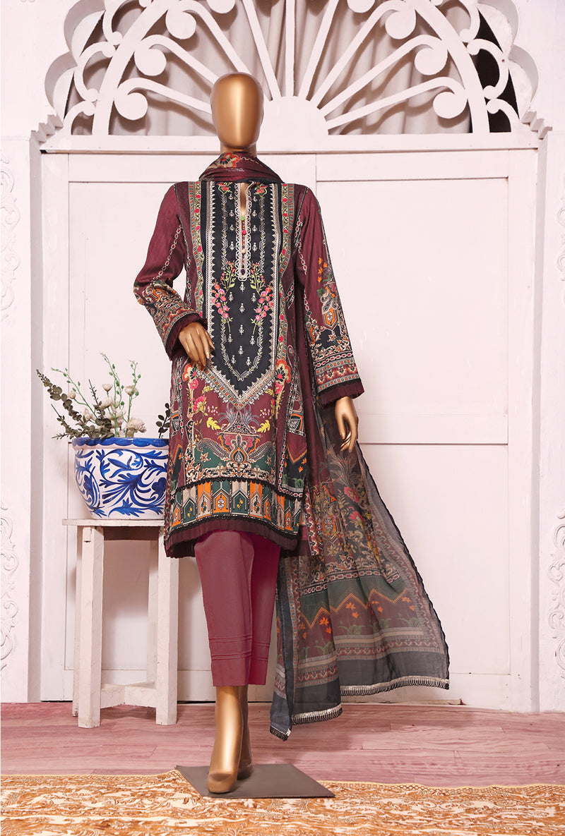 HZ Unstitched 3 Piece D#11778A