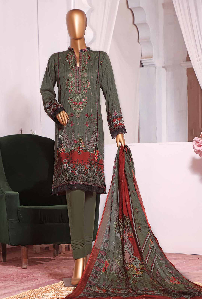 HZ Unstitched 3 Piece D#1177A