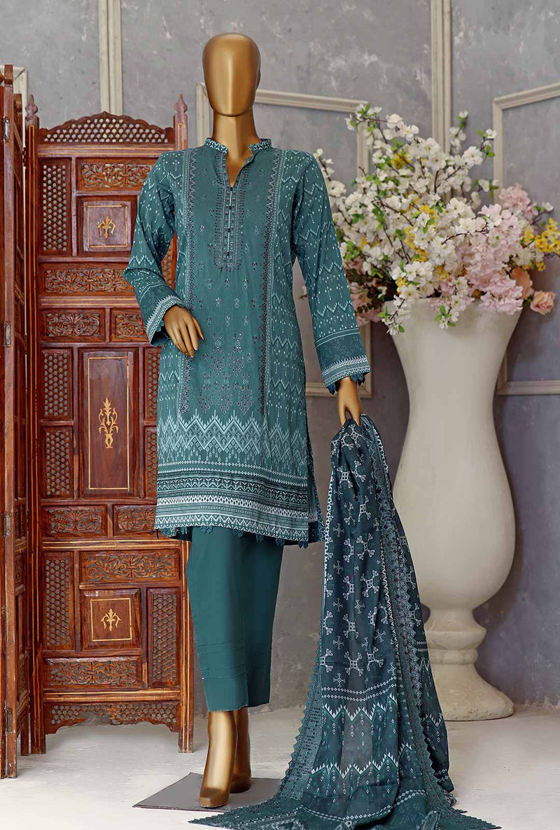 HZ Unstitched 3 Piece D#148