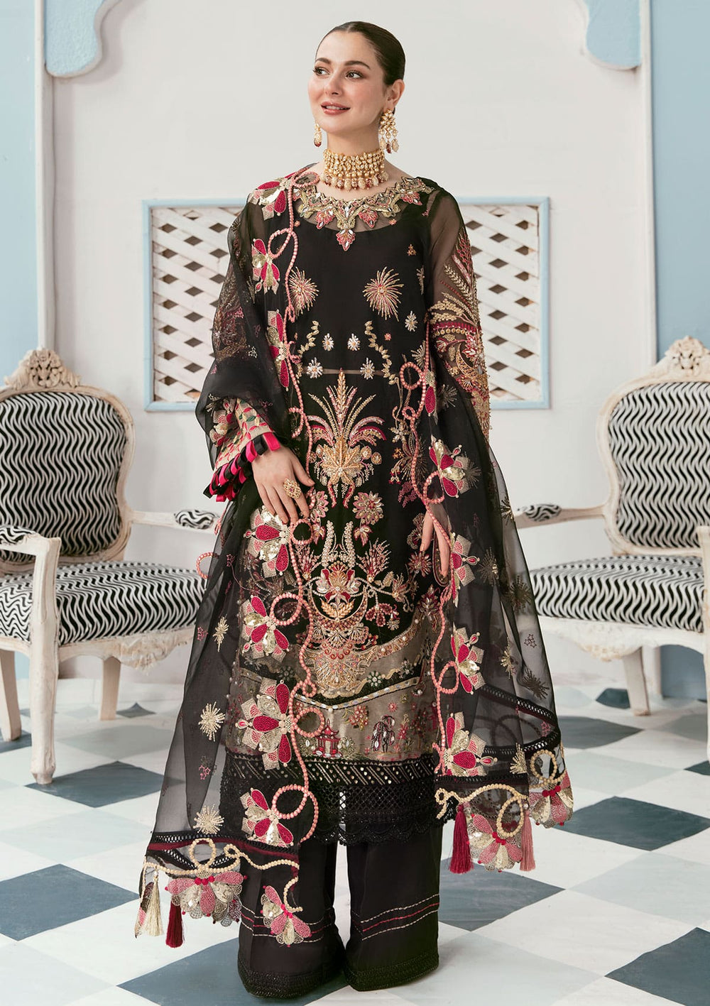 Elaf Unstitched 3 Piece Black Diamond