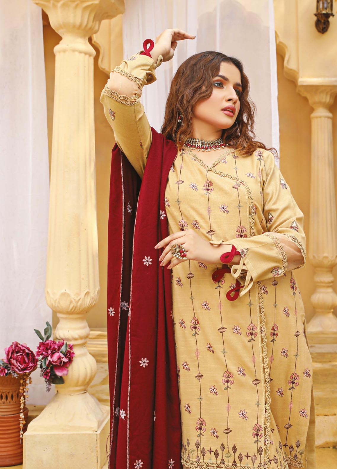 D#11 Aalaya Chantilly De Lace Emb Slub Collection 1022