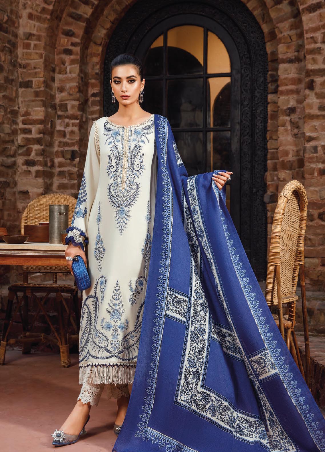 D#1A Maria B M Print Winter Shawl Collection 1222