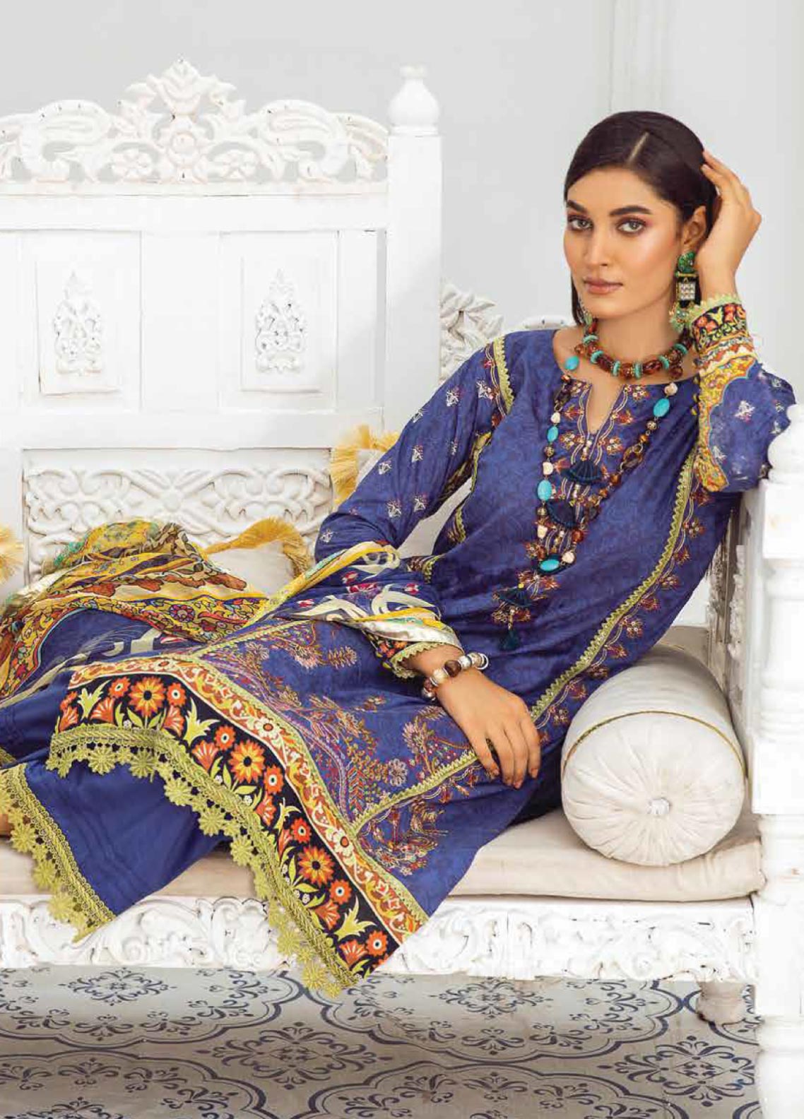 D#08 LALA Dahlia Emb Premium Lawn Collection 223