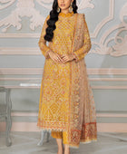 Bahaar by Zarif Embroidered Net Unstitched 3 Piece Suit - ZB 03 GOLDIER