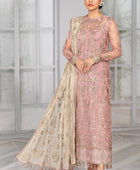 Bahaar by Zarif Embroidered Net Unstitched 3 Piece Suit - ZB 07 BLUSH