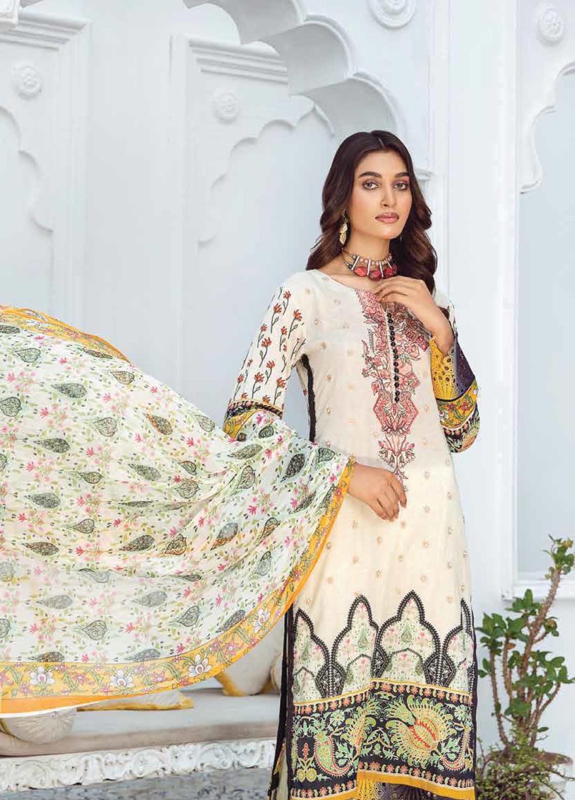 D#01 LALA Dahlia Emb Premium Lawn Collection 223