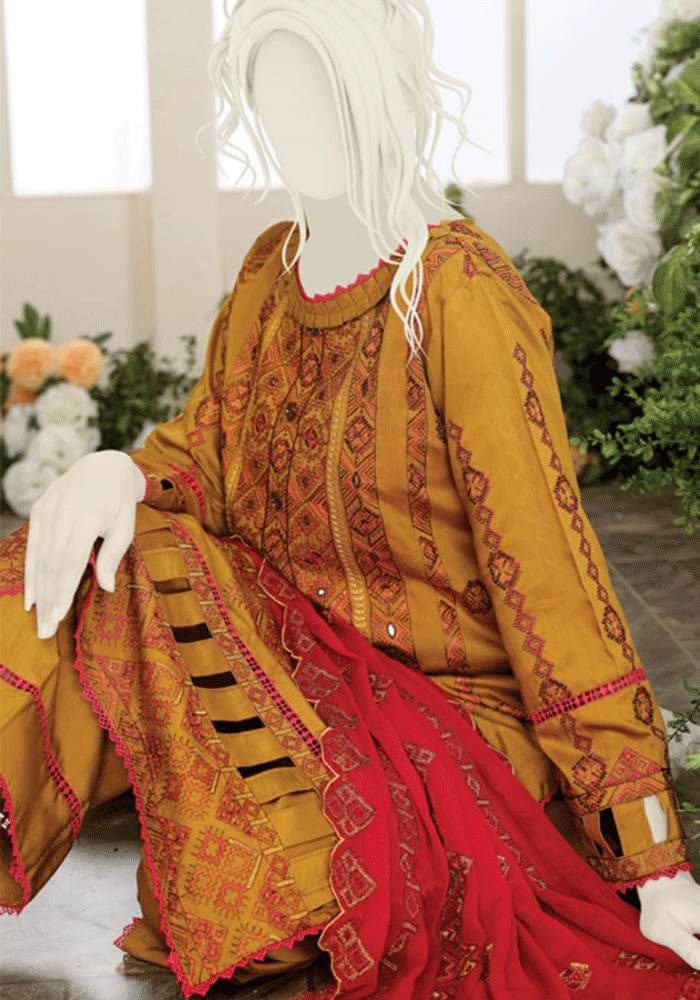 Humdum Unstitched 3 Piece D#04