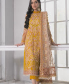 Bahaar by Zarif Embroidered Net Unstitched 3 Piece Suit - ZB 03 GOLDIER