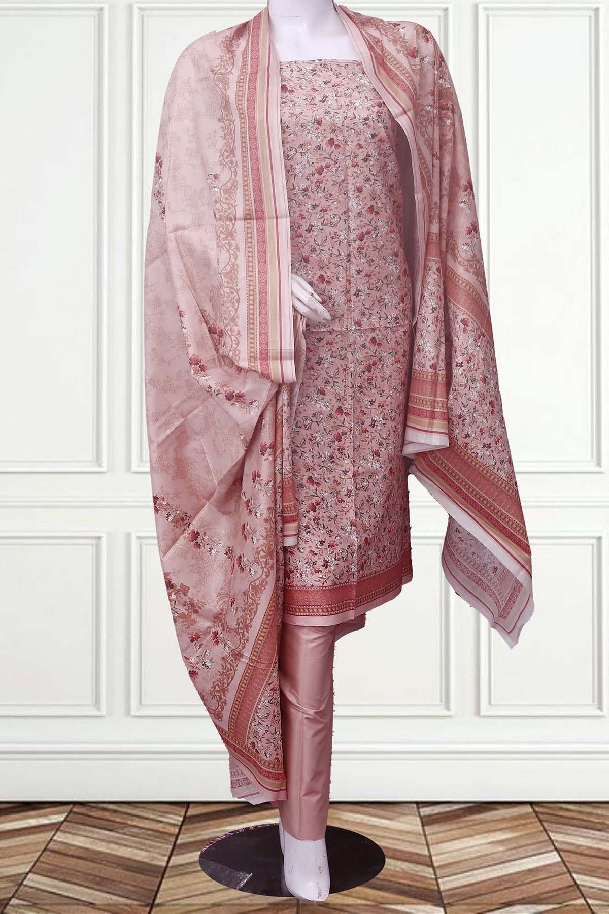Bin Saeed Printed Lawn Unstitched 3 Piece Suit - 614