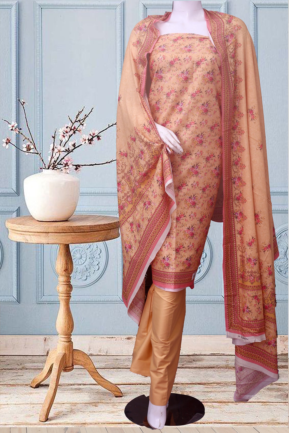 Bin Saeed Printed Lawn Unstitched 3 Piece Suit - 632