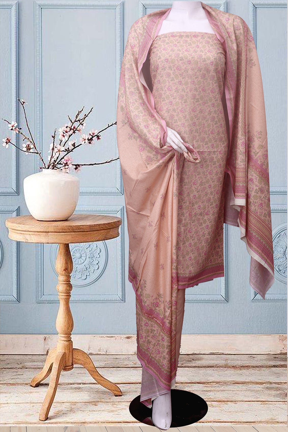 Bin Saeed Printed Lawn Unstitched 3 Piece Suit - 638