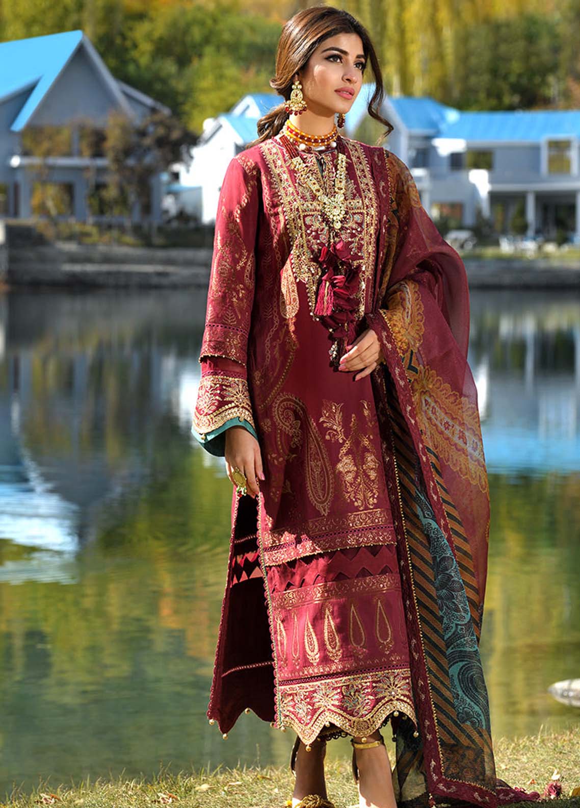 D#15 Asim Jofa Shehr-e-yaar Luxury Emb Lawn Collection 222