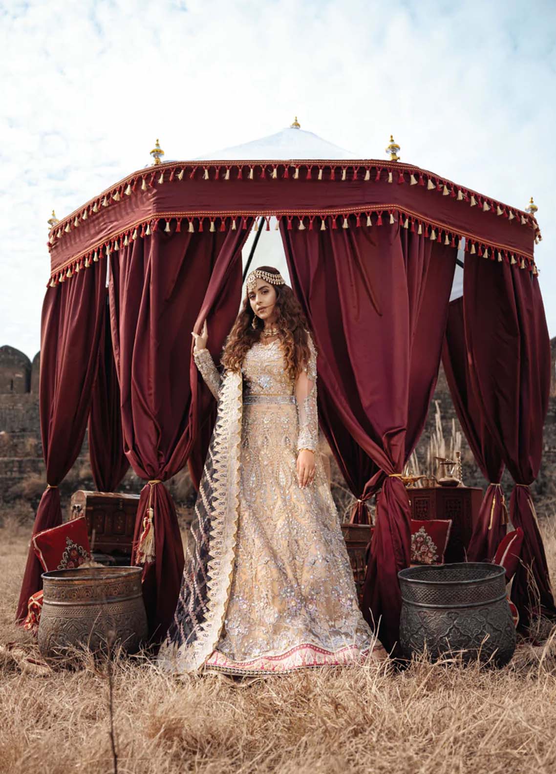 D#Noor Maryam Hussain Luxury Emb Wedding Collection 322