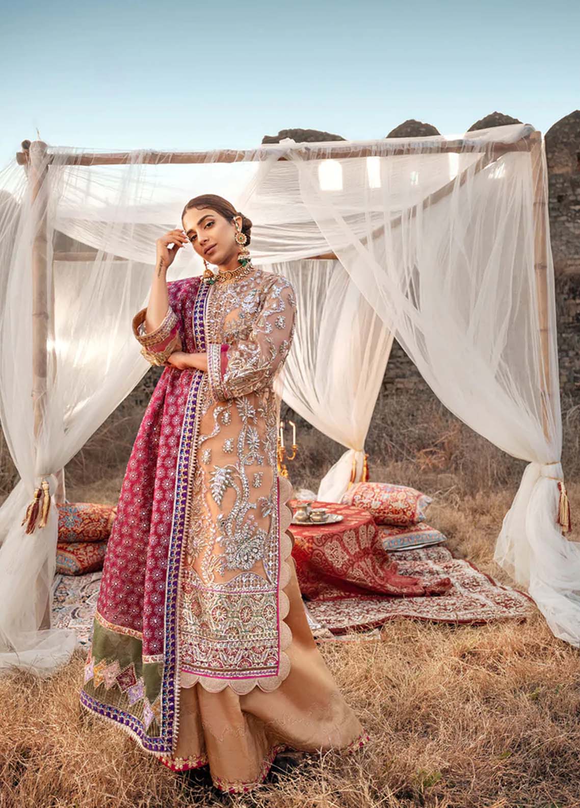 D#Nureh Maryam Hussain Luxury Emb Wedding Collection 322