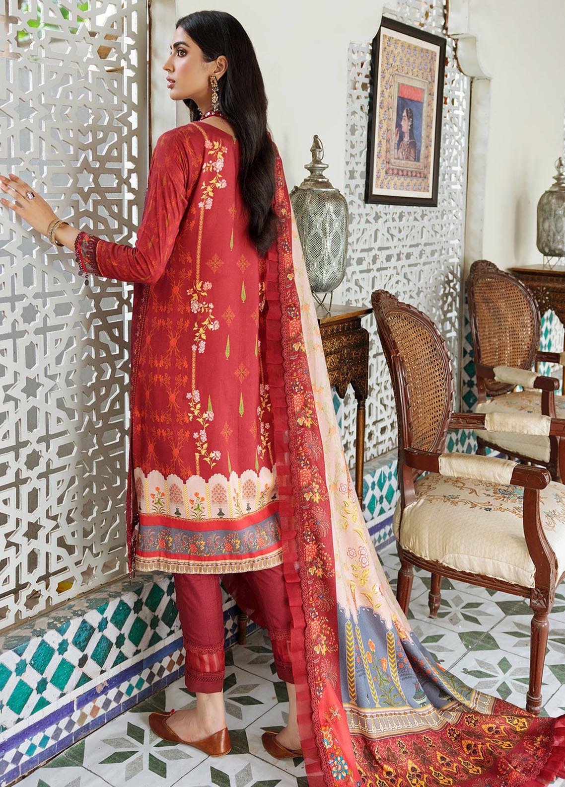 D#6A Noor By Saadia Asad Emb Print Woolen Shawl Collection 1122