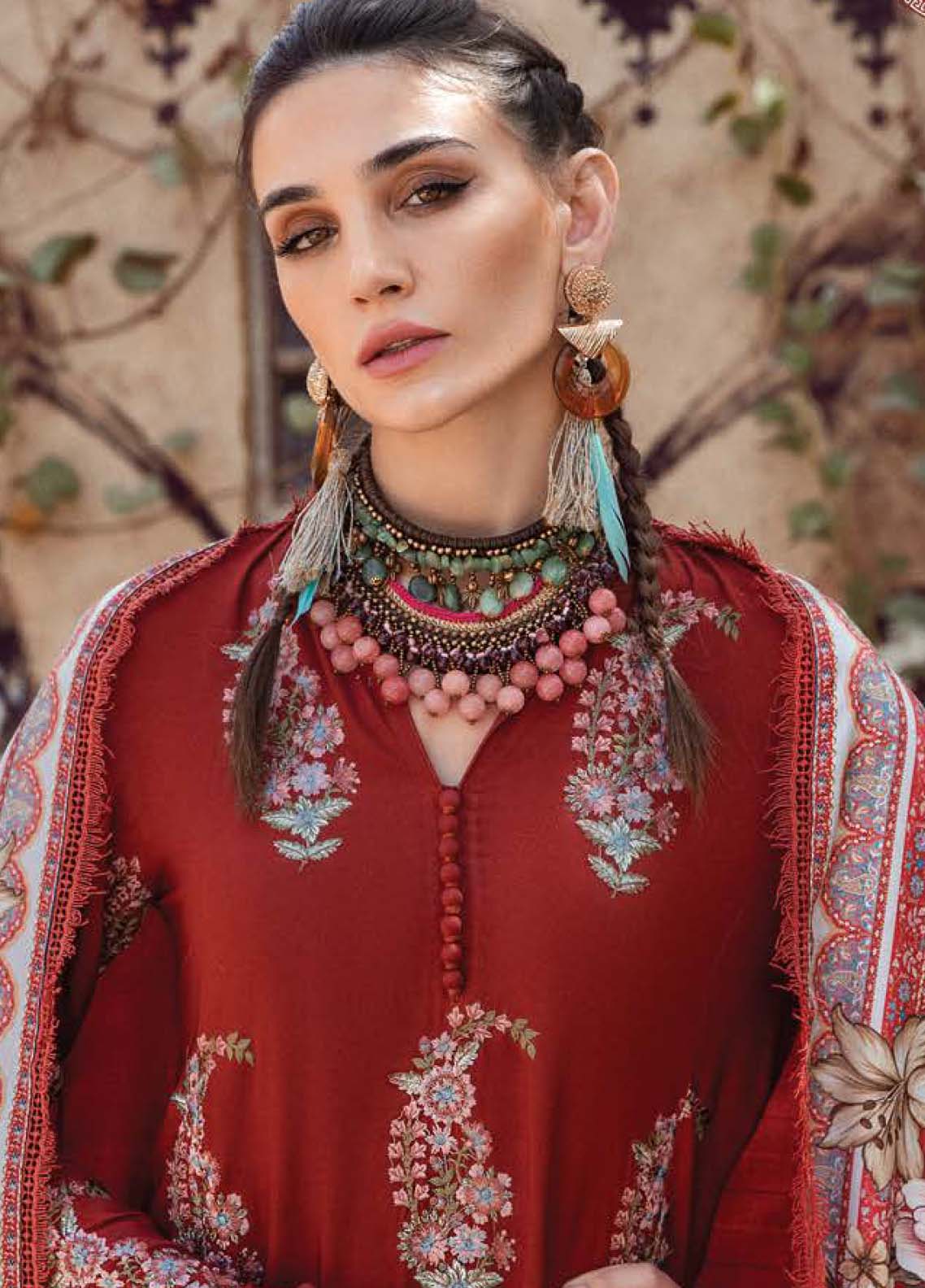 D#8B Maria B M Print Desert Rose Fall Collection 1022 Brown
