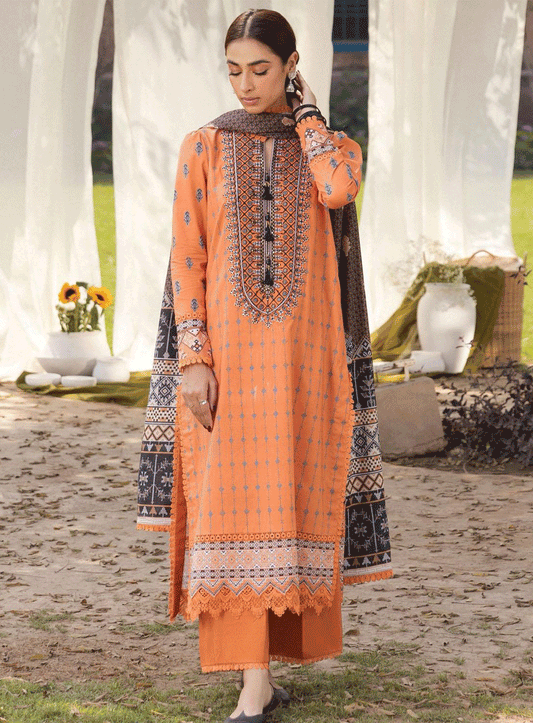 Aabyaan Embroidered Lawn Unstitched 3 Piece Suit - ABY23PL AP-03 AMIRA