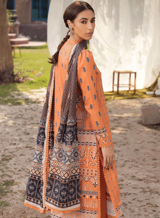 Aabyaan Embroidered Lawn Unstitched 3 Piece Suit - ABY23PL AP-03 AMIRA