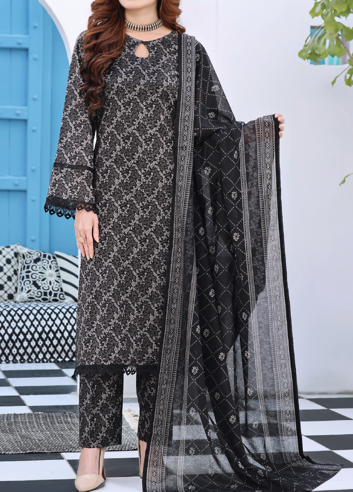 Aiza & Momina By VS Textile Printed Lawn Unstitched 3 Piece Suit - VS24AZL1 33