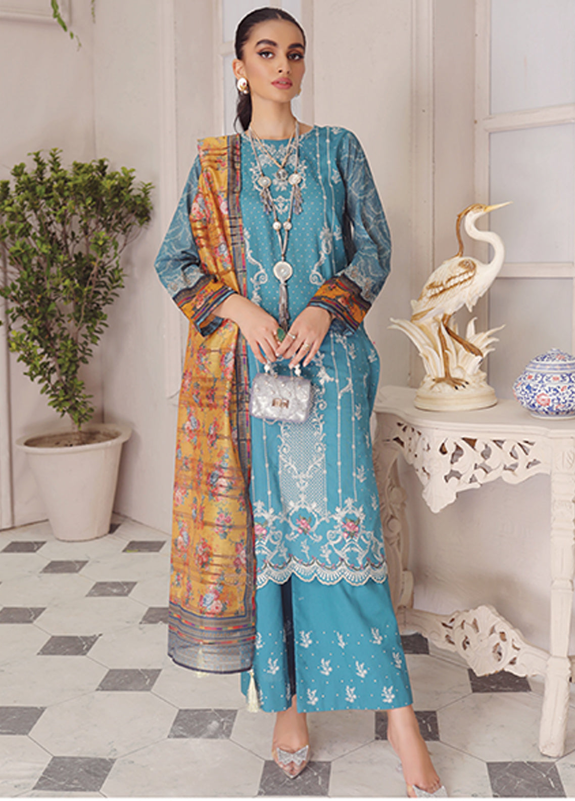 D#5021 LSM Lakhany Summer Gold Emb Collection 223