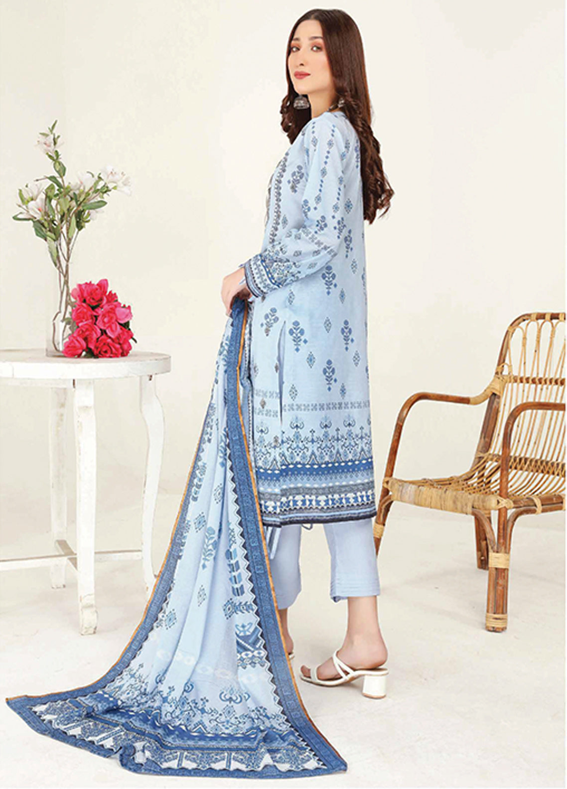 D#04 Alif Ruby Digital Emb Lawn Collection 223