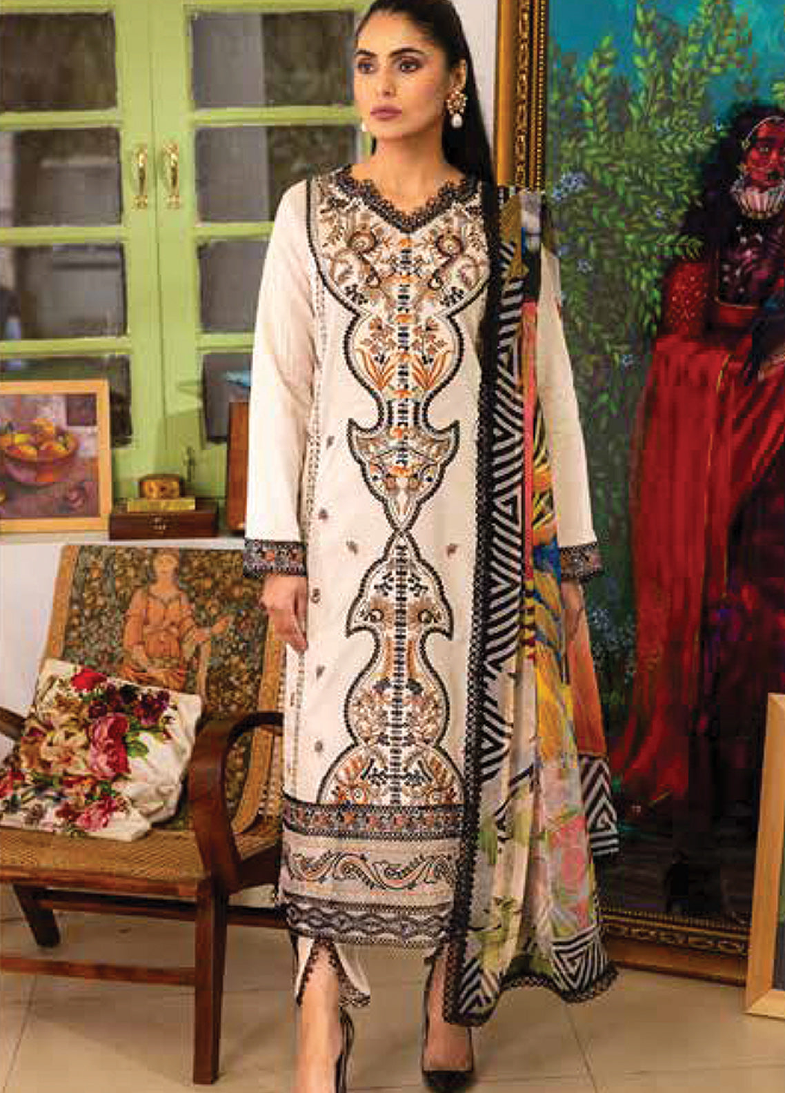 D#8A Roheenaz Tabeer Emb Lawn Collection 223