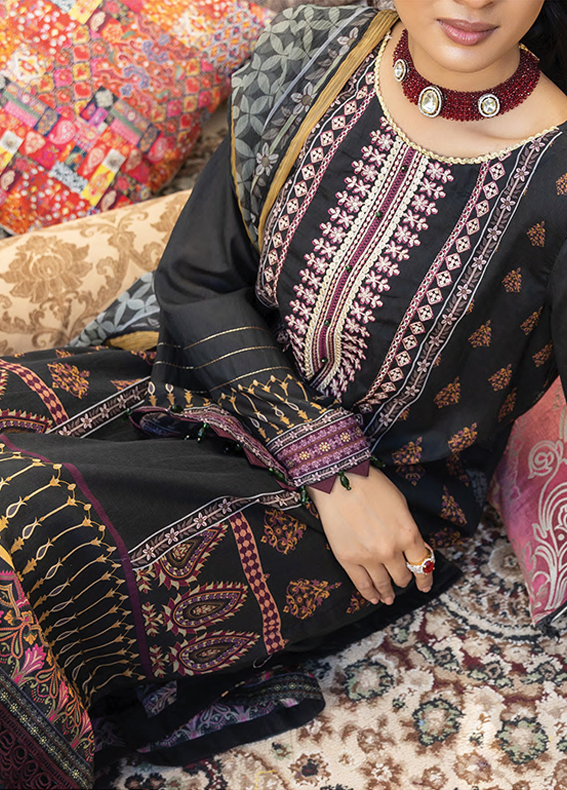 D#002 Salitex Zaha Digital Emb Lawn Collection 323