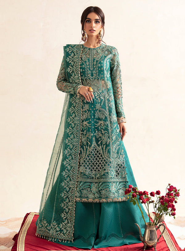 Ayzel By Afrozeh Embroidered Organza Unstitched 3 Piece Suit - 05 PERIDOT