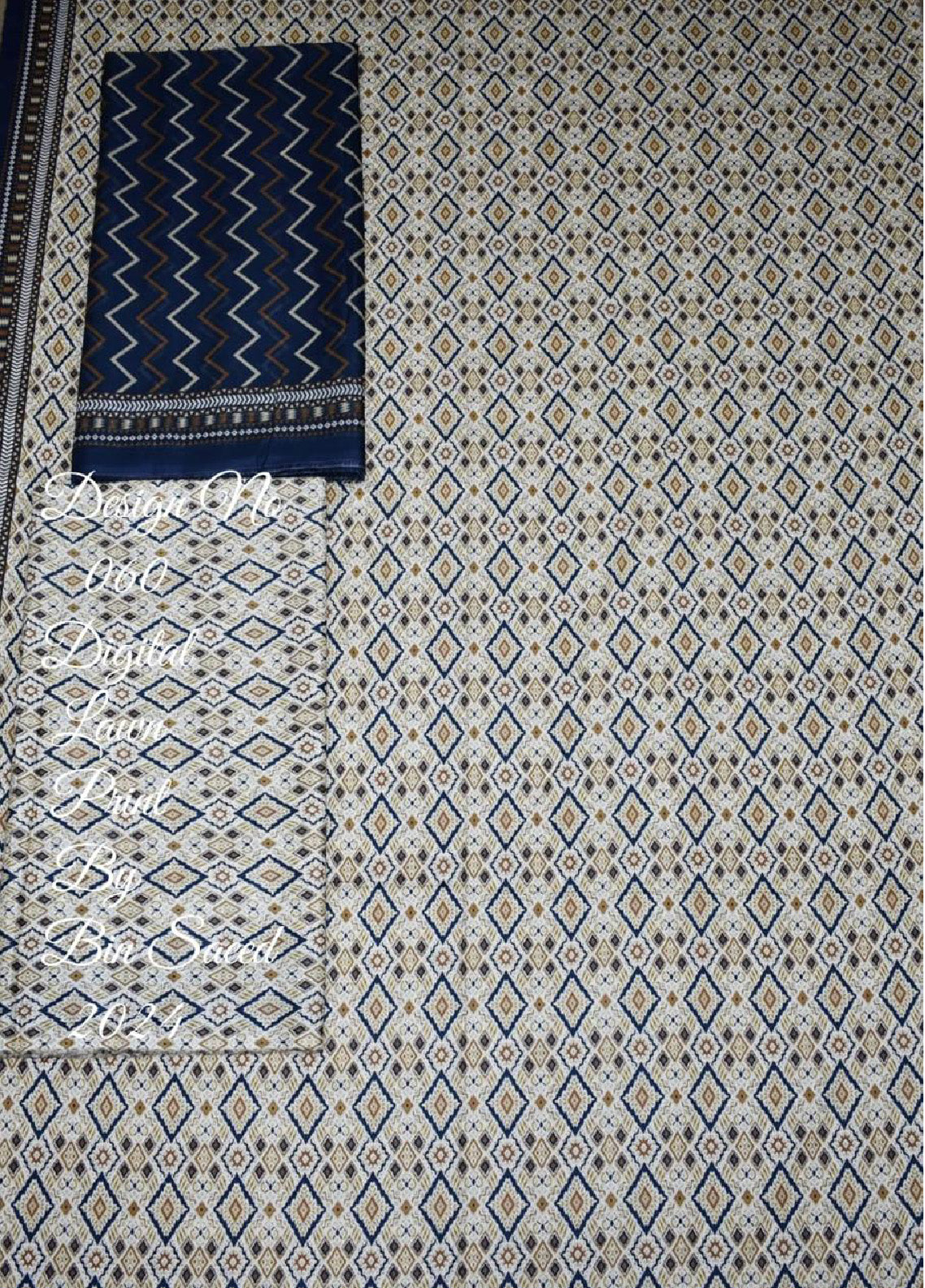 Bin Saeed Digital Printed Lawn Unstitched 3 Piece Suit - BS24PL 060