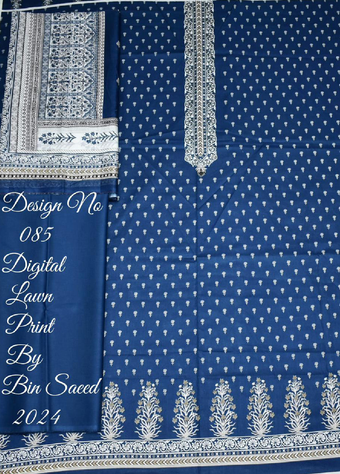 Bin Saeed Digital Printed Lawn Unstitched 3 Piece Suit - BS24PL 85