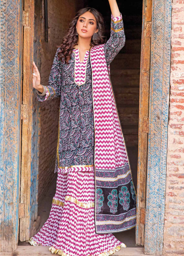 D#CL-32234B GulAhmed Vintage Garden Ethnic Printed Lawn Collection 223