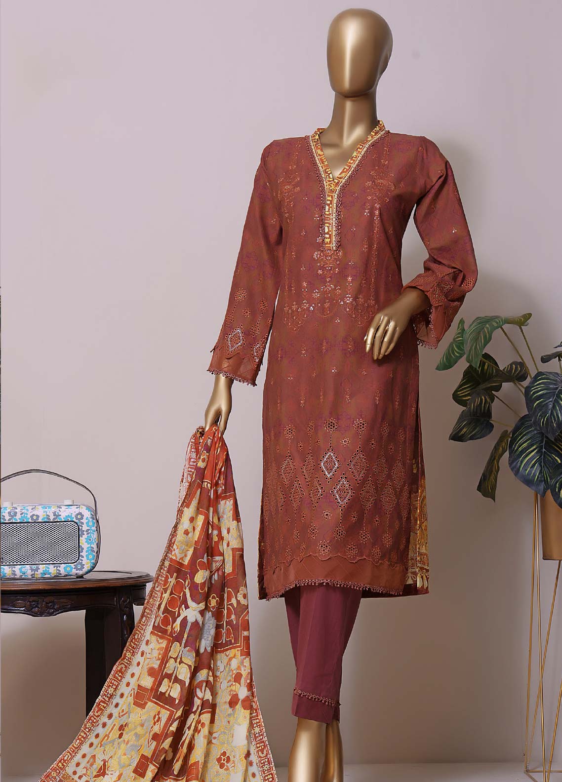 D#2209 Riwayat Premium Multi Chikankari Mid Summer Collection 922