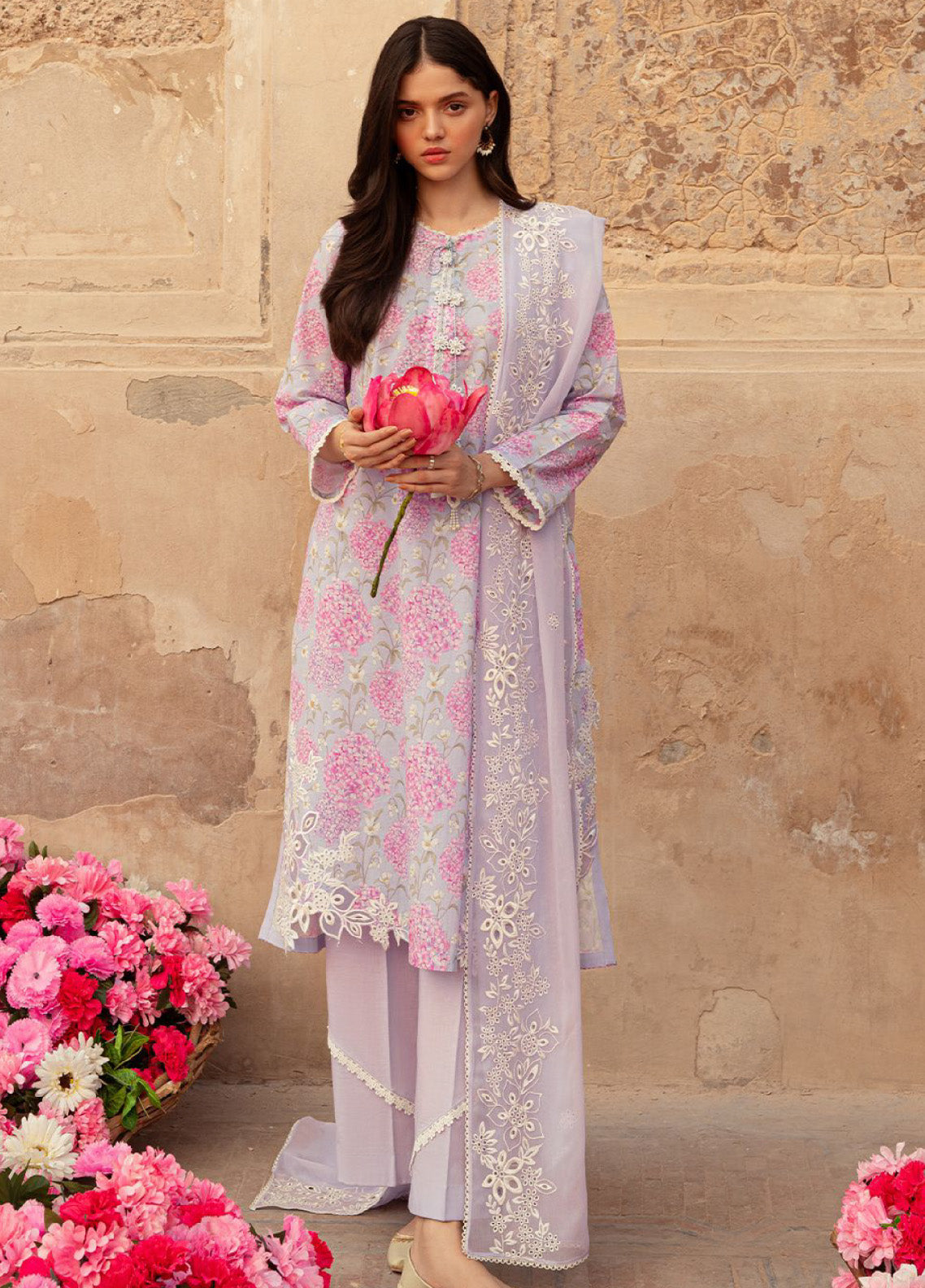 Cross Stitch Embroidered Lawn Unstitched 3 Piece Suit - CS24PL 23 LILAC DREAM