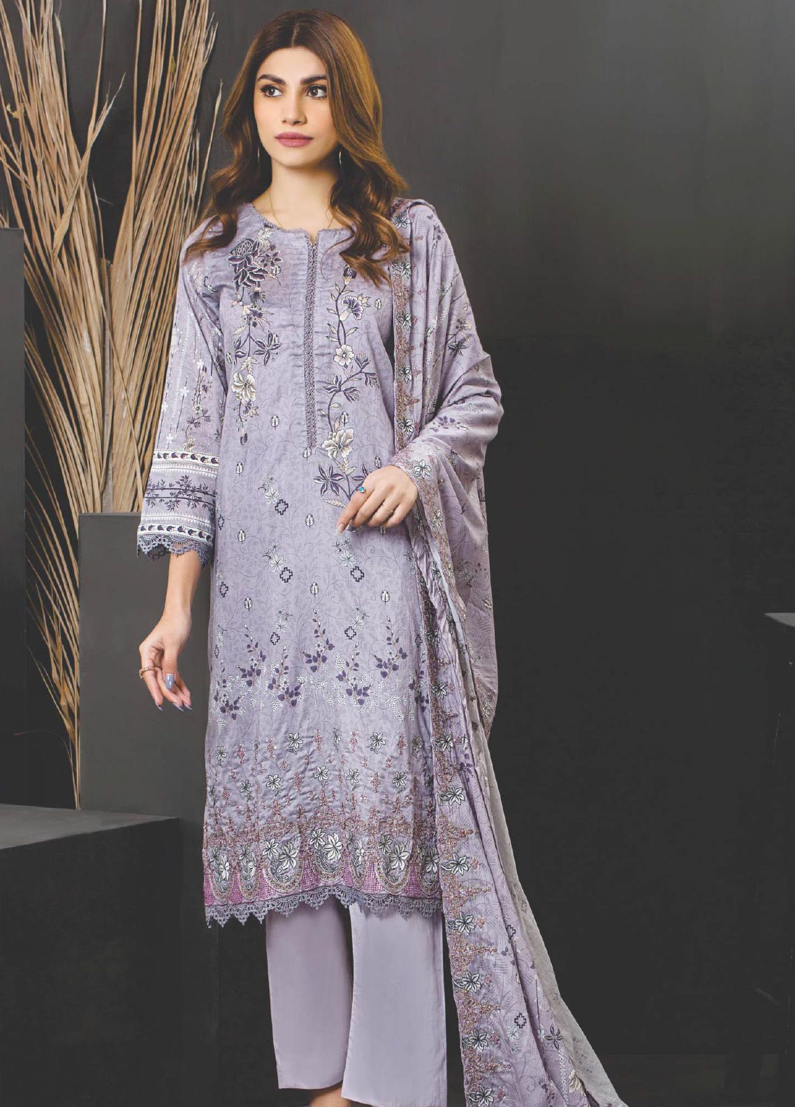D#7340 Rashid Maha Emb Lawn Collection 223