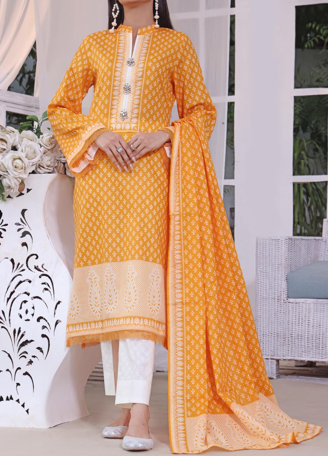 D#16A VS Daman Printed Cambric 3Pc 1022 V-3