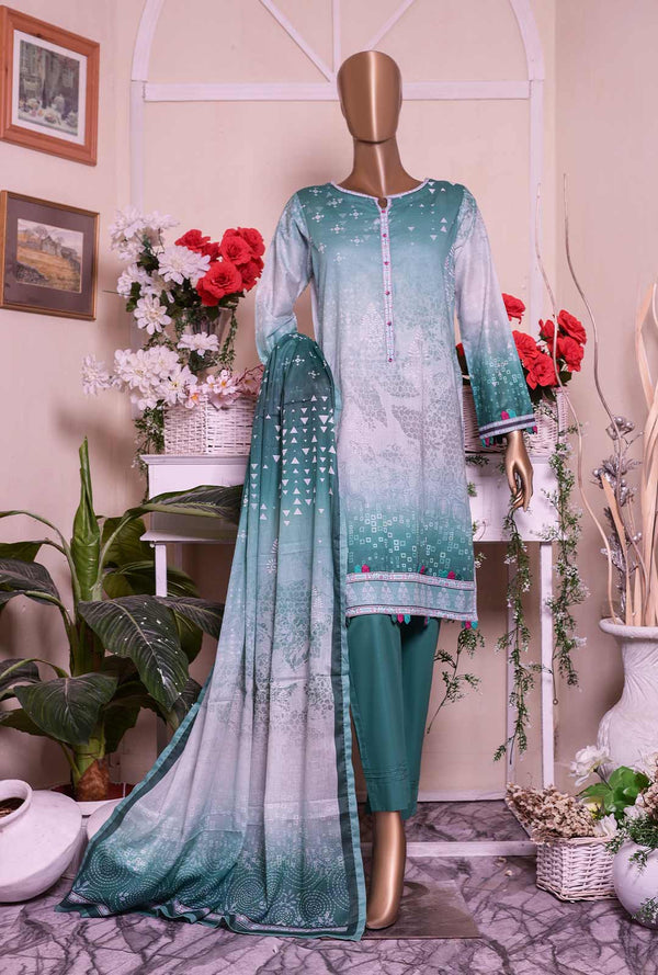 HZ Unstitched 3 Piece D#12193