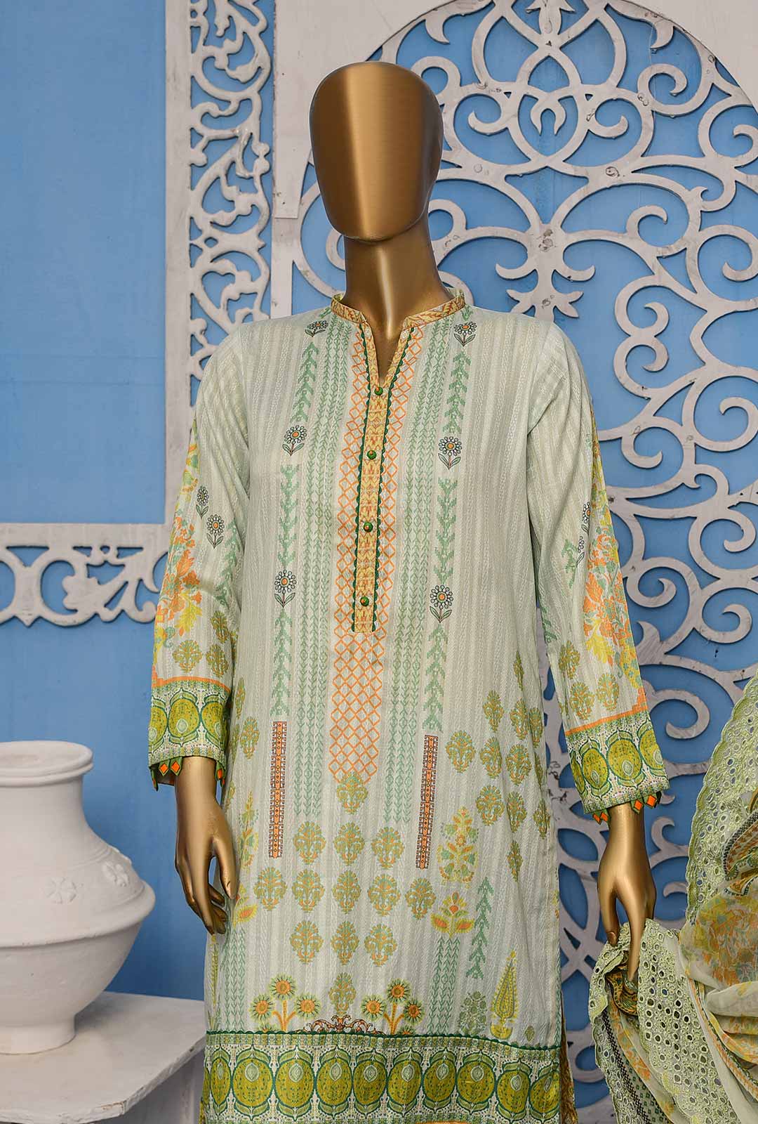 HZ Oriental Orchid Embroidered Lawn D#1164B