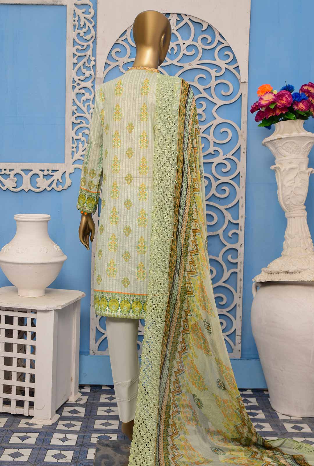 HZ Oriental Orchid Embroidered Lawn D#1164B