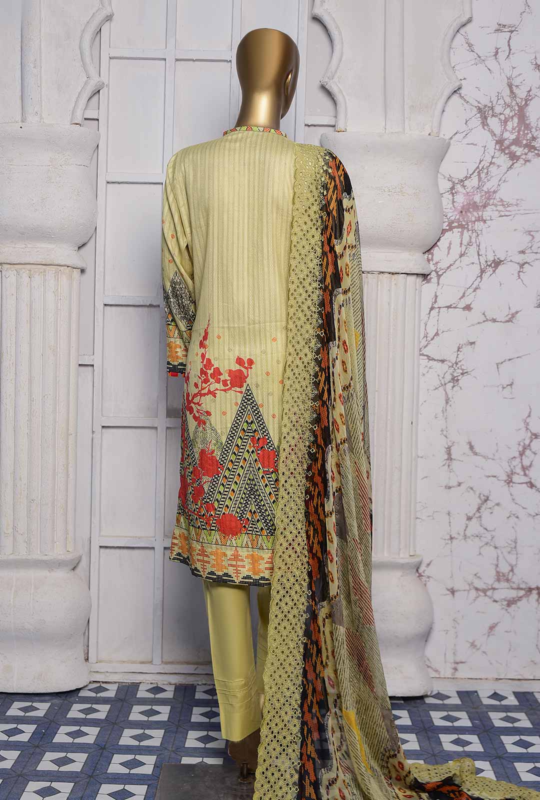 HZ Oriental Orchid Embroidered Lawn D#1165B