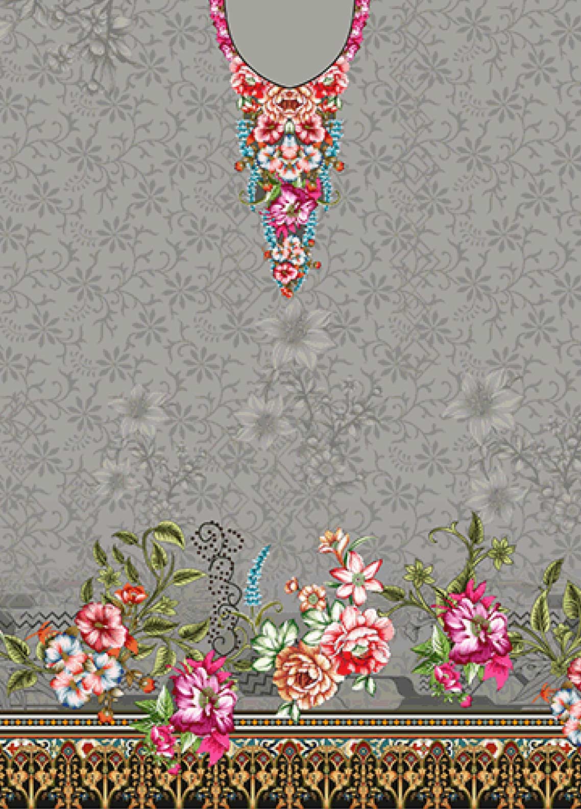 D#9647 Habib Digital Printed Swiss Lawn 3Pc 123