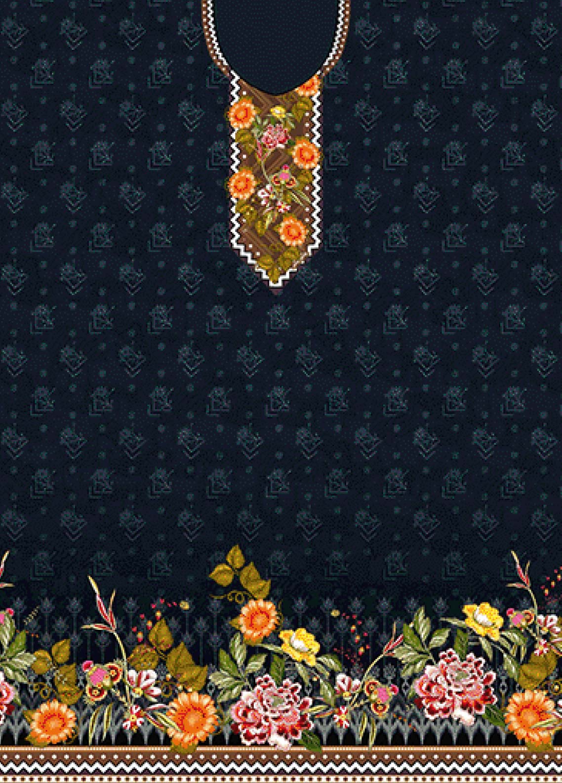 D#9649 Habib Digital Printed Swiss Lawn 3Pc 123