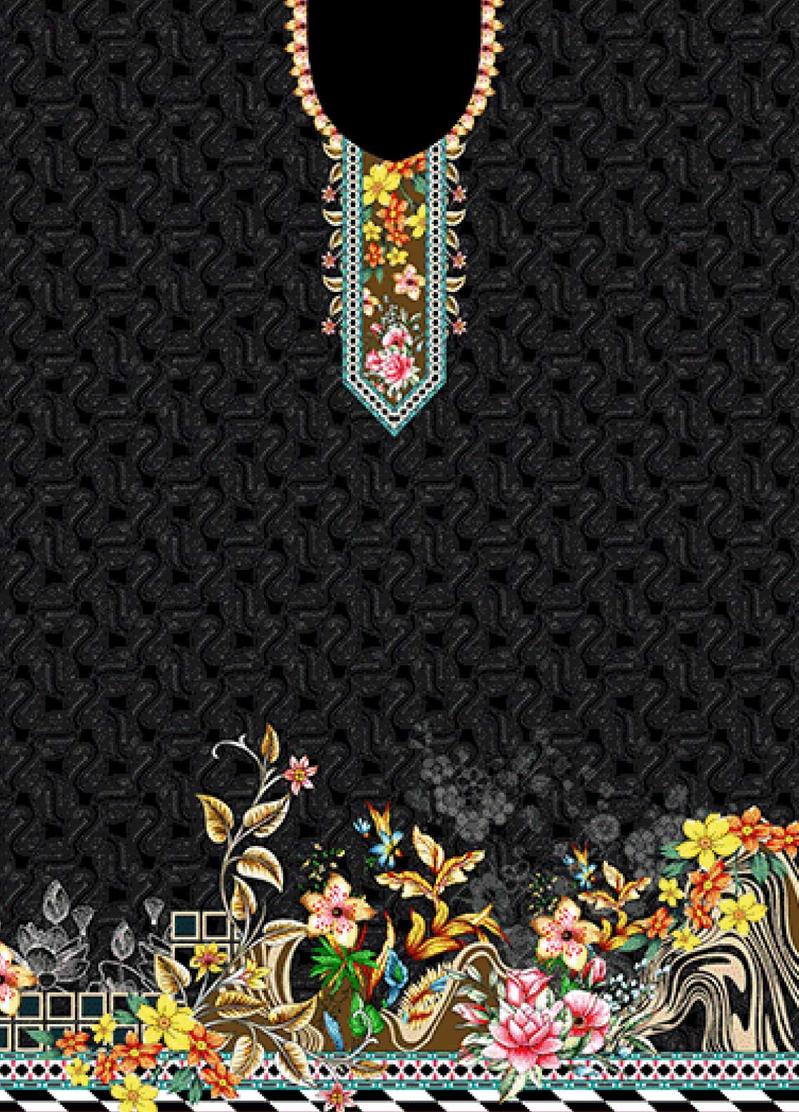 D#9654 Habib Digital Printed Swiss Lawn 3Pc 123