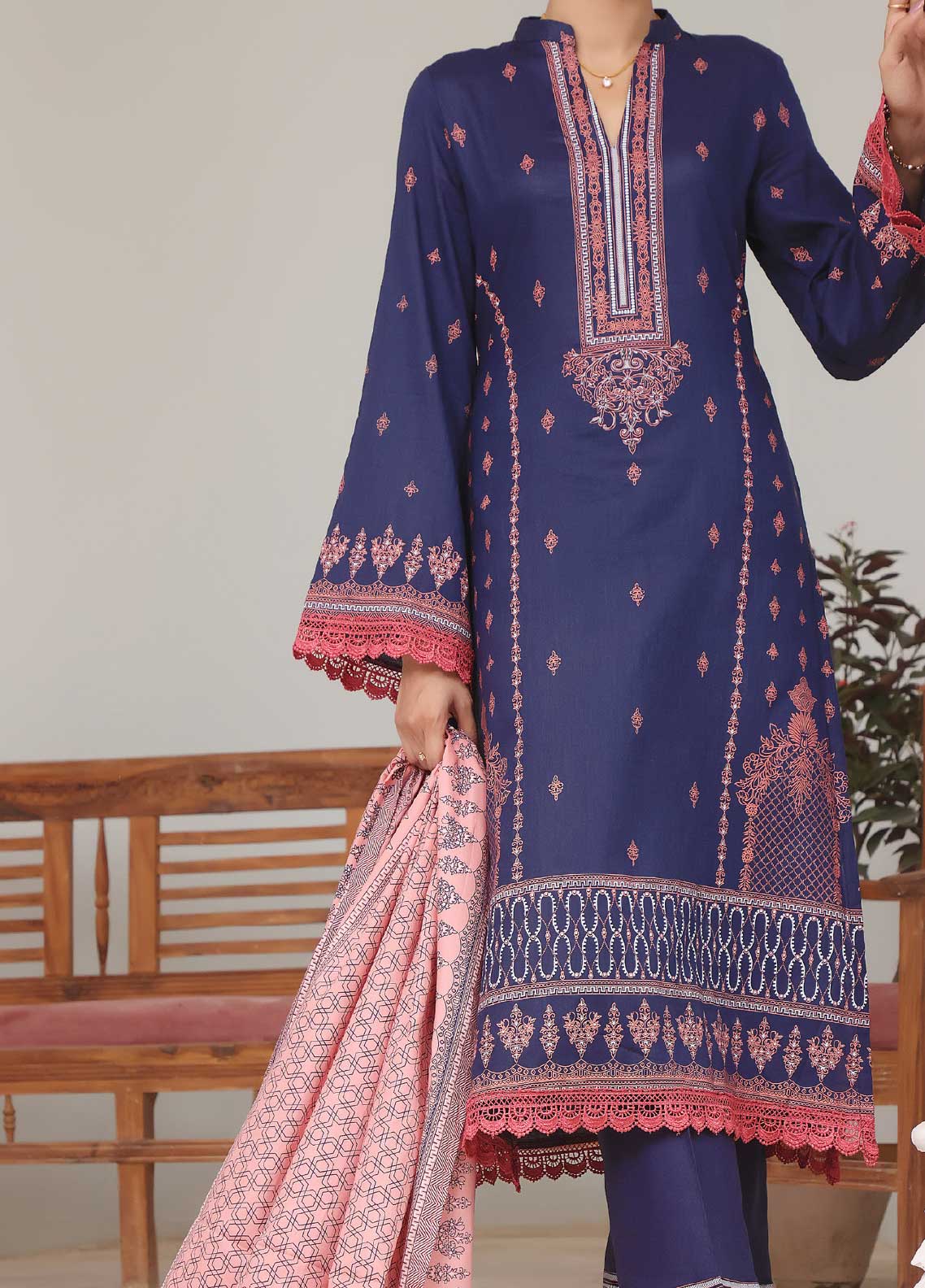Daman By VS Textile Printed Lawn Unstitched 3 Piece Suit - 1535B