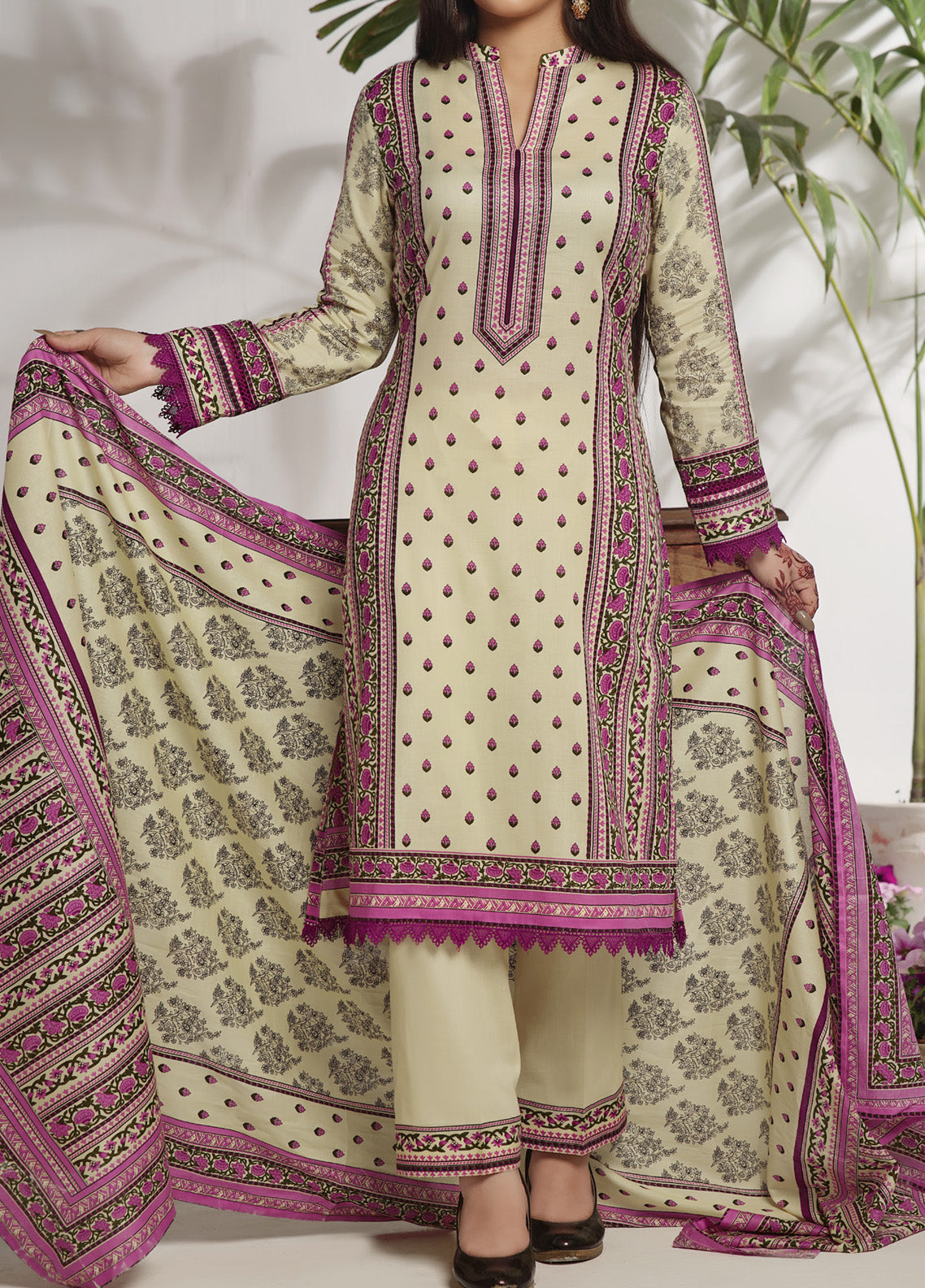 Daman by VS Textile Printed Lawn 3 Piece Unstitched Suit VT24PL-2914A