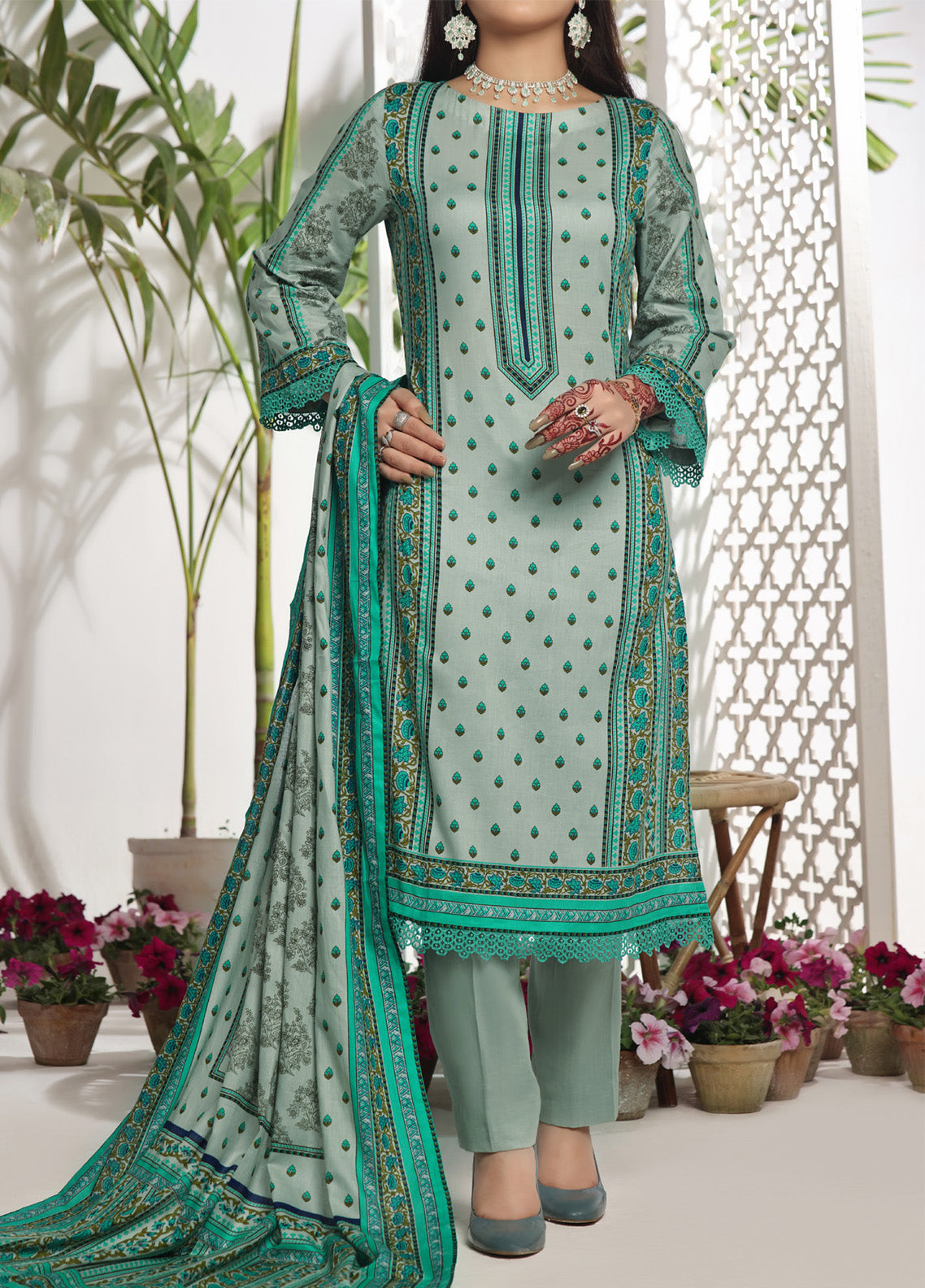 Daman by VS Textile Printed Lawn 3 Piece Unstitched Suit VT24PL-2914B