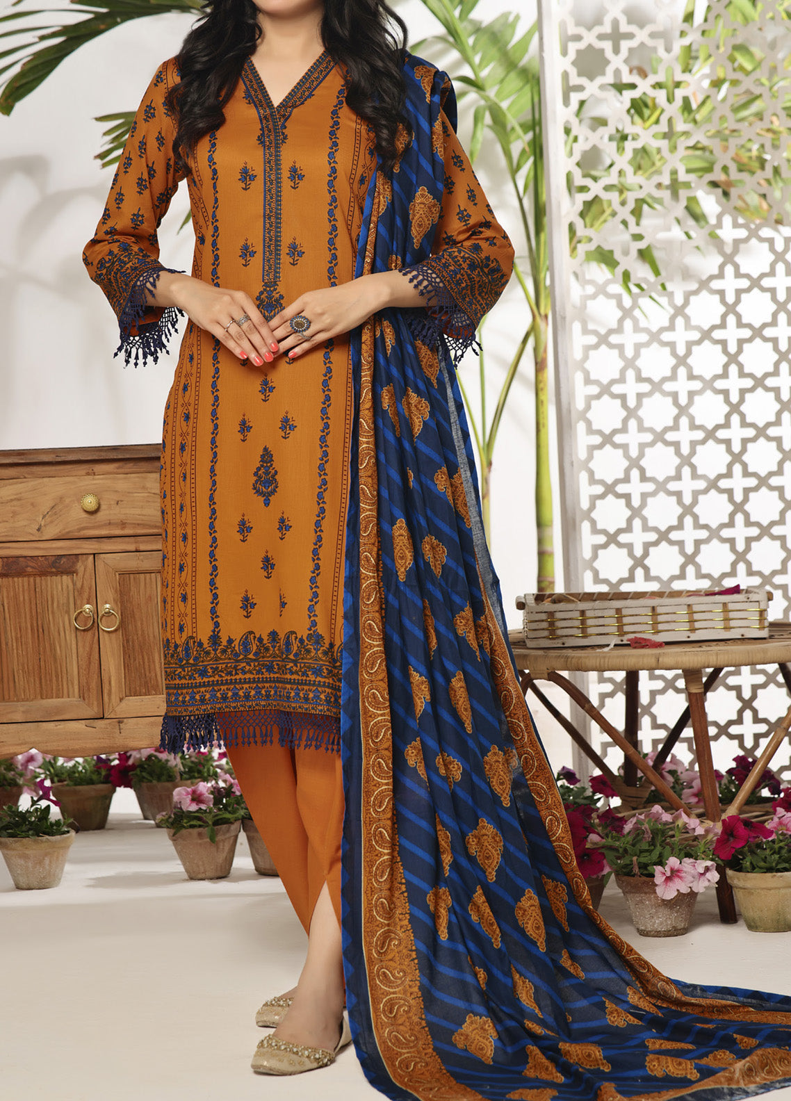 Daman by VS Textile Printed Lawn 3 Piece Unstitched Suit VT24PL-2918B