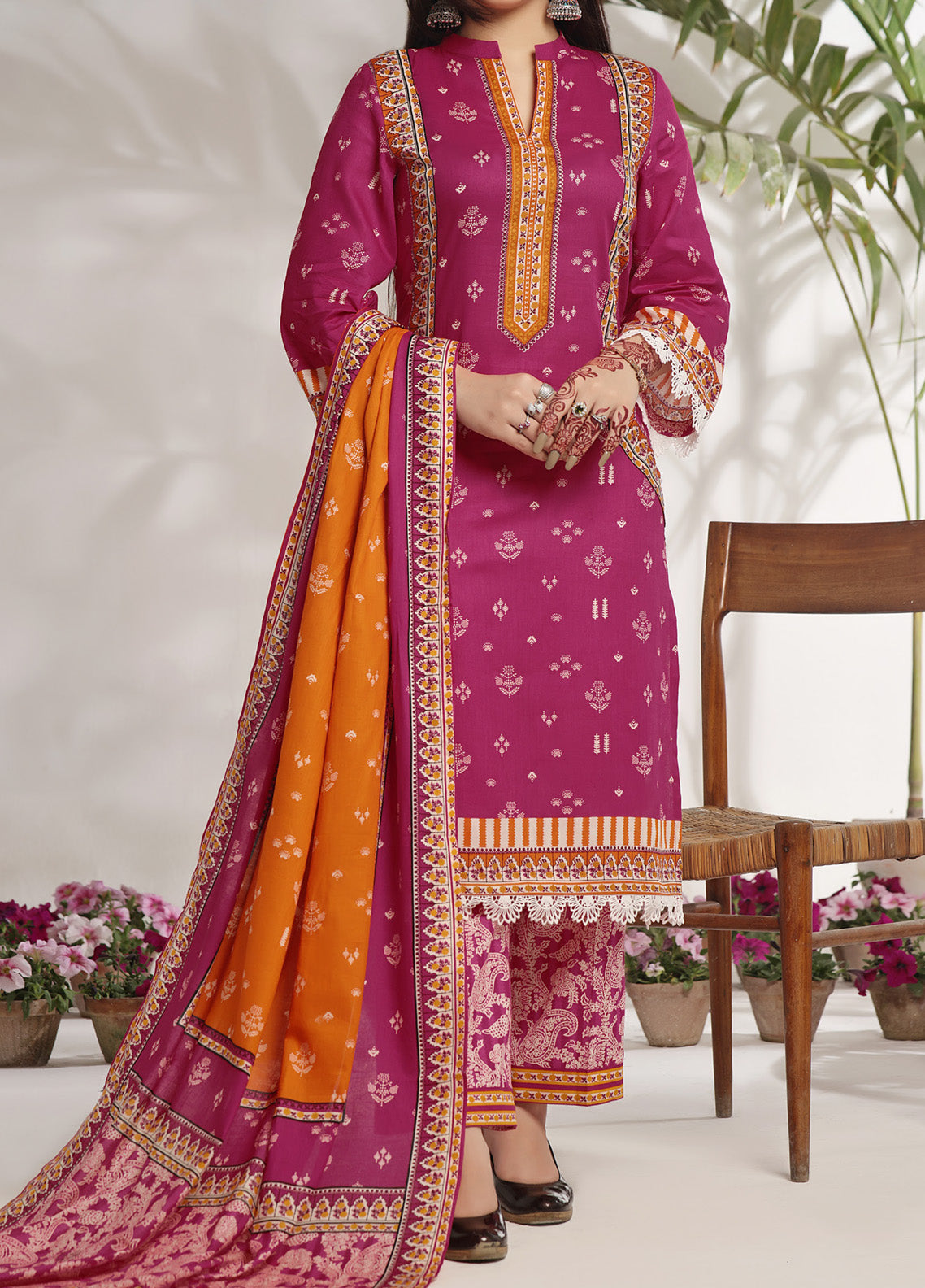 Daman by VS Textile Printed Lawn 3 Piece Unstitched Suit VT24PL-2921B