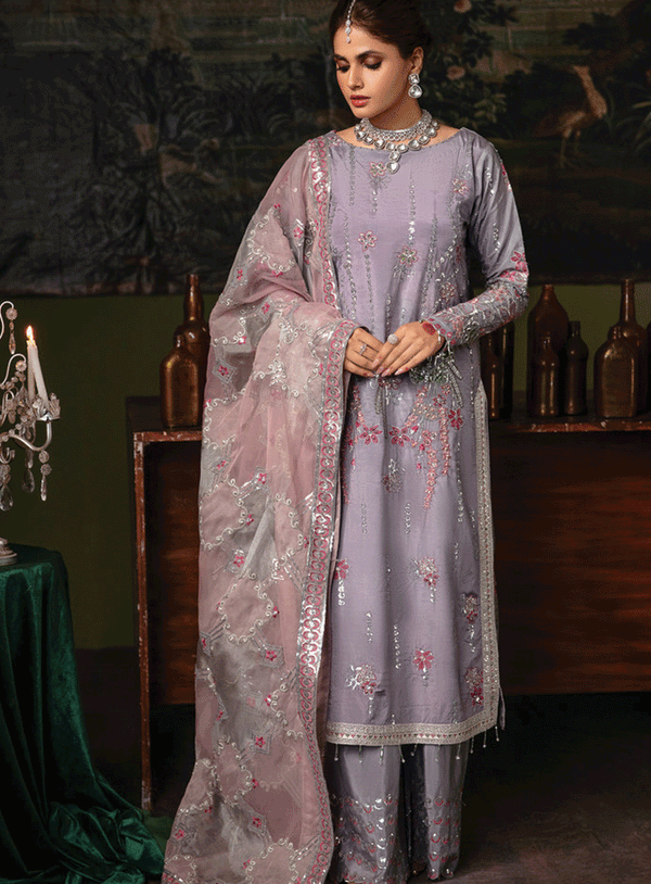 Emaan Adeel Embroidered Silk Unstitched 3 Piece Suit - EA23S NR-06 BANO