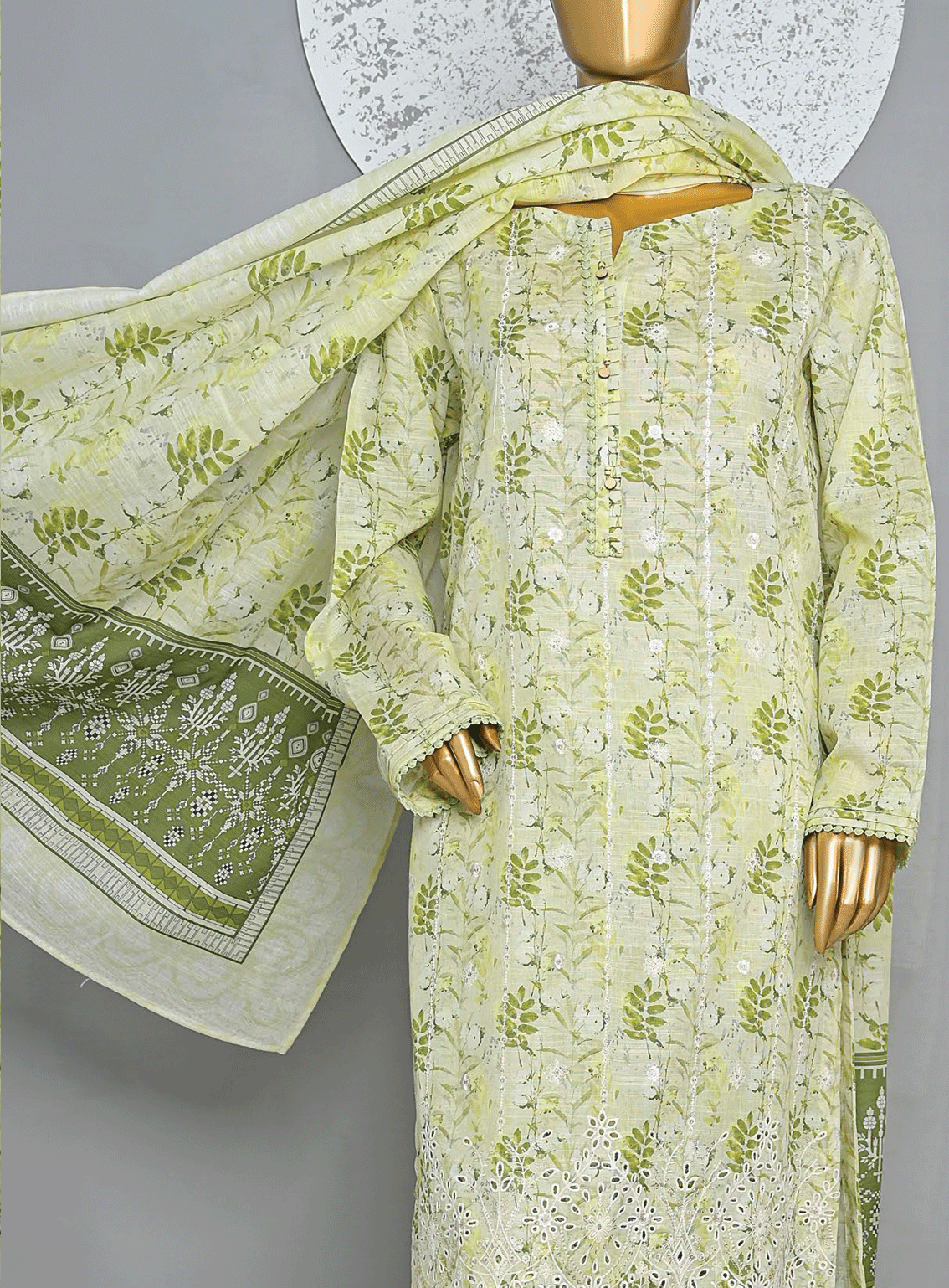 HZ Textile Embroidered Khaddar Unstitched 3 Piece Suit - HZ23PRK 20972