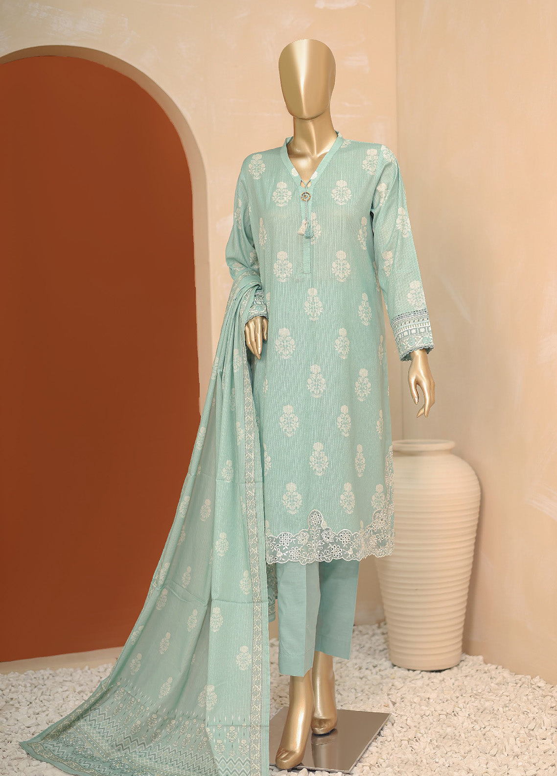HZ Textile Embroidered Lawn Unstitched 3 Piece Suit - HZ24MD MED-01
